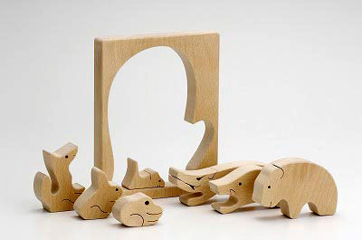 でこぼこ工房 おはなし組木 ぞうくんのさんぽ 自己紹介ぱたぱた