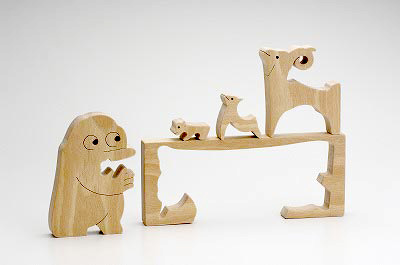 でこぼこ工房 おはなし組木 ぞうくんのさんぽ 自己紹介ぱたぱた