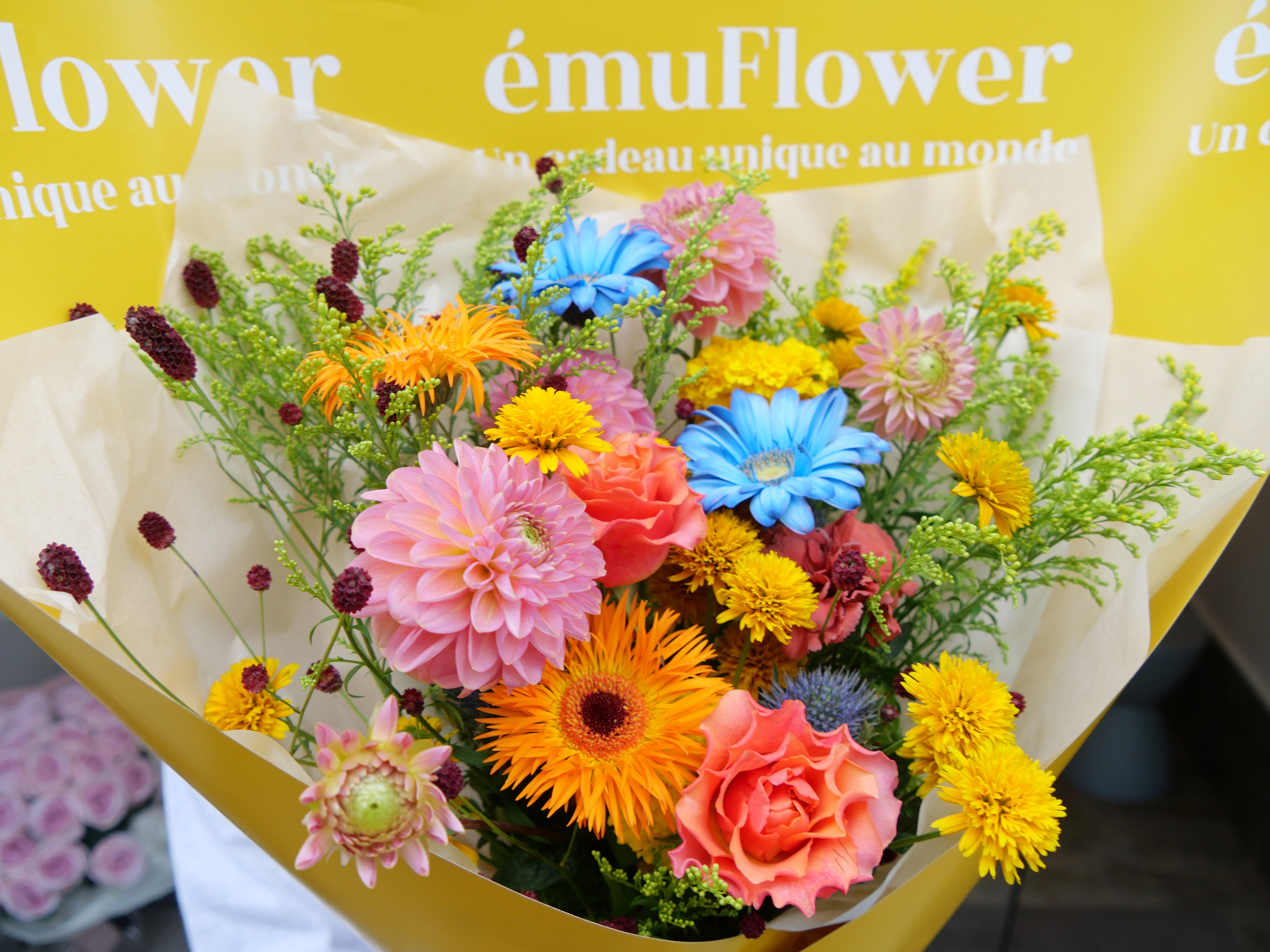 ému イエローPOPブーケ XLサイズ【花束】 | ému Flower (エミュフラワー)