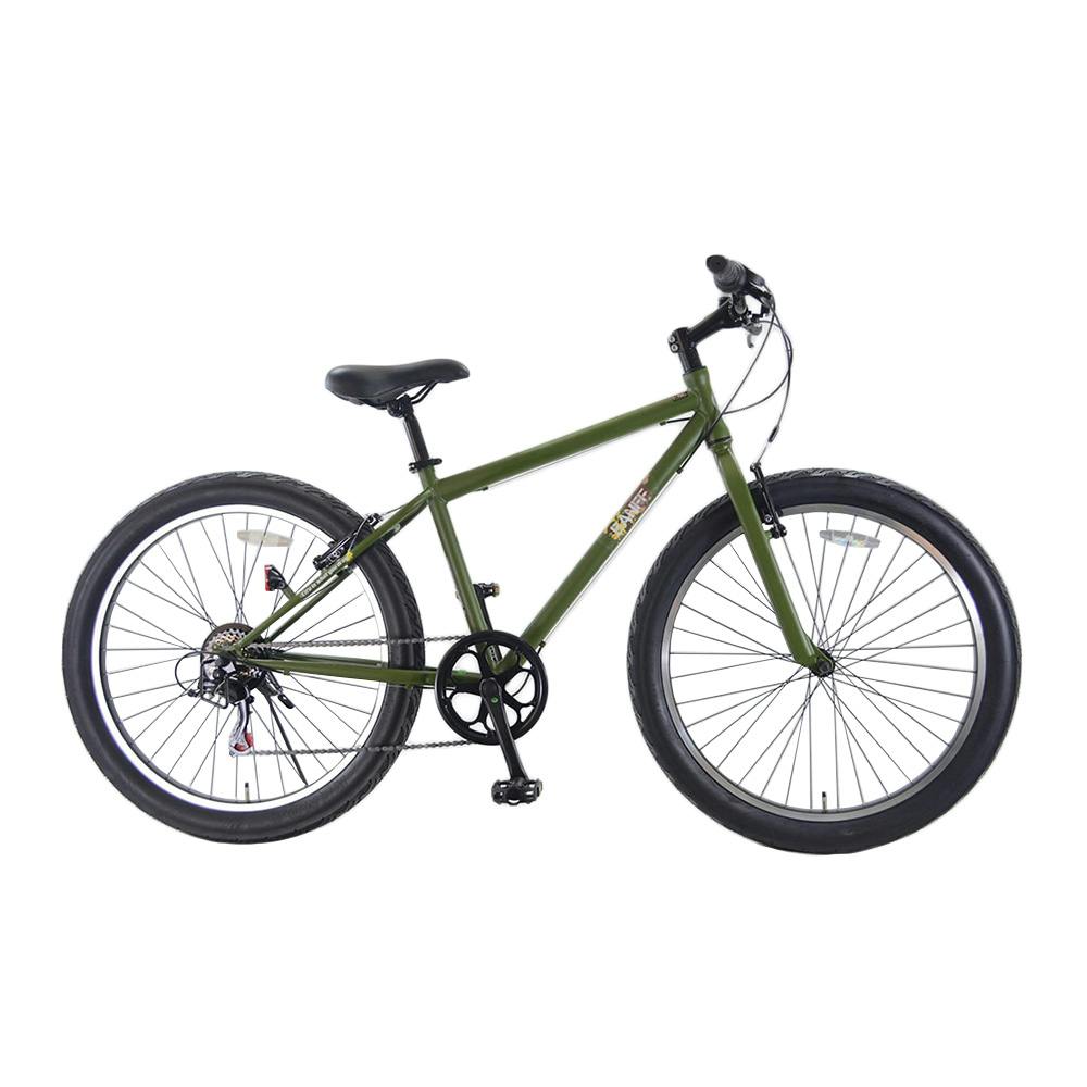 自転車】ファットバイク バンフ BANFF 26インチ 外装6段変速 カーキ