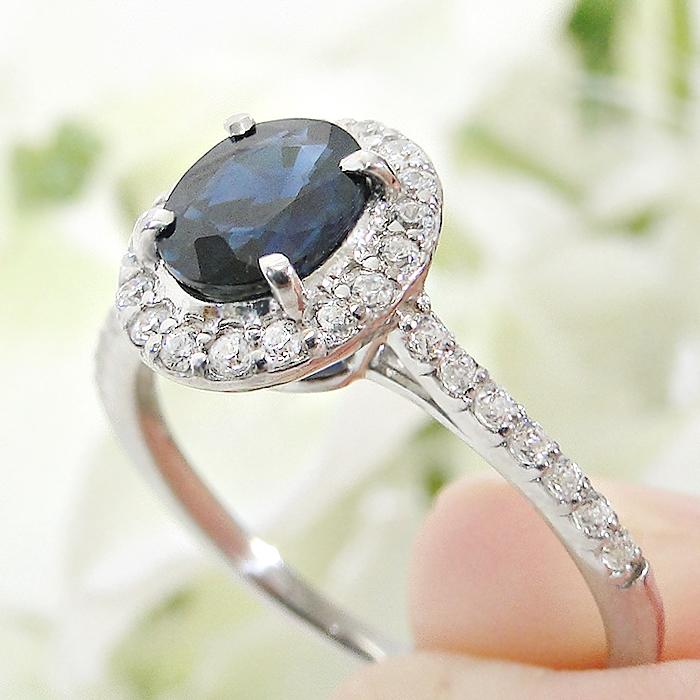 Pt900 サファイヤ ダイヤモンド リング 送料無料 ジュエリー