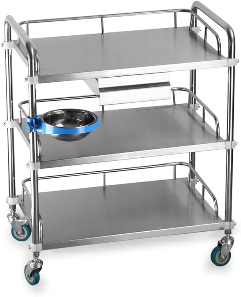 Amazon.co.jp: Tappros 医療用ワゴン クリニックワゴン 回診車 介護用