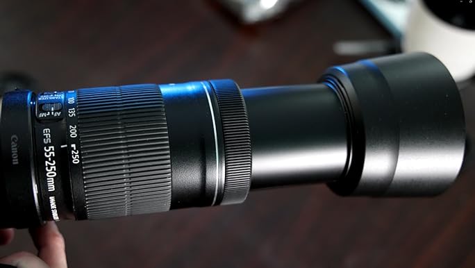 Amazon.com : Canon EF-S 55-250mm F4-5.6 is STM, Telephoto, Black