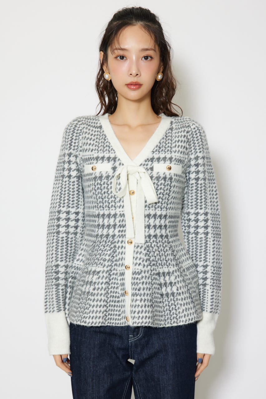 rienda | 2WAYペプラムジャガードニットカーディガントップス (ニット