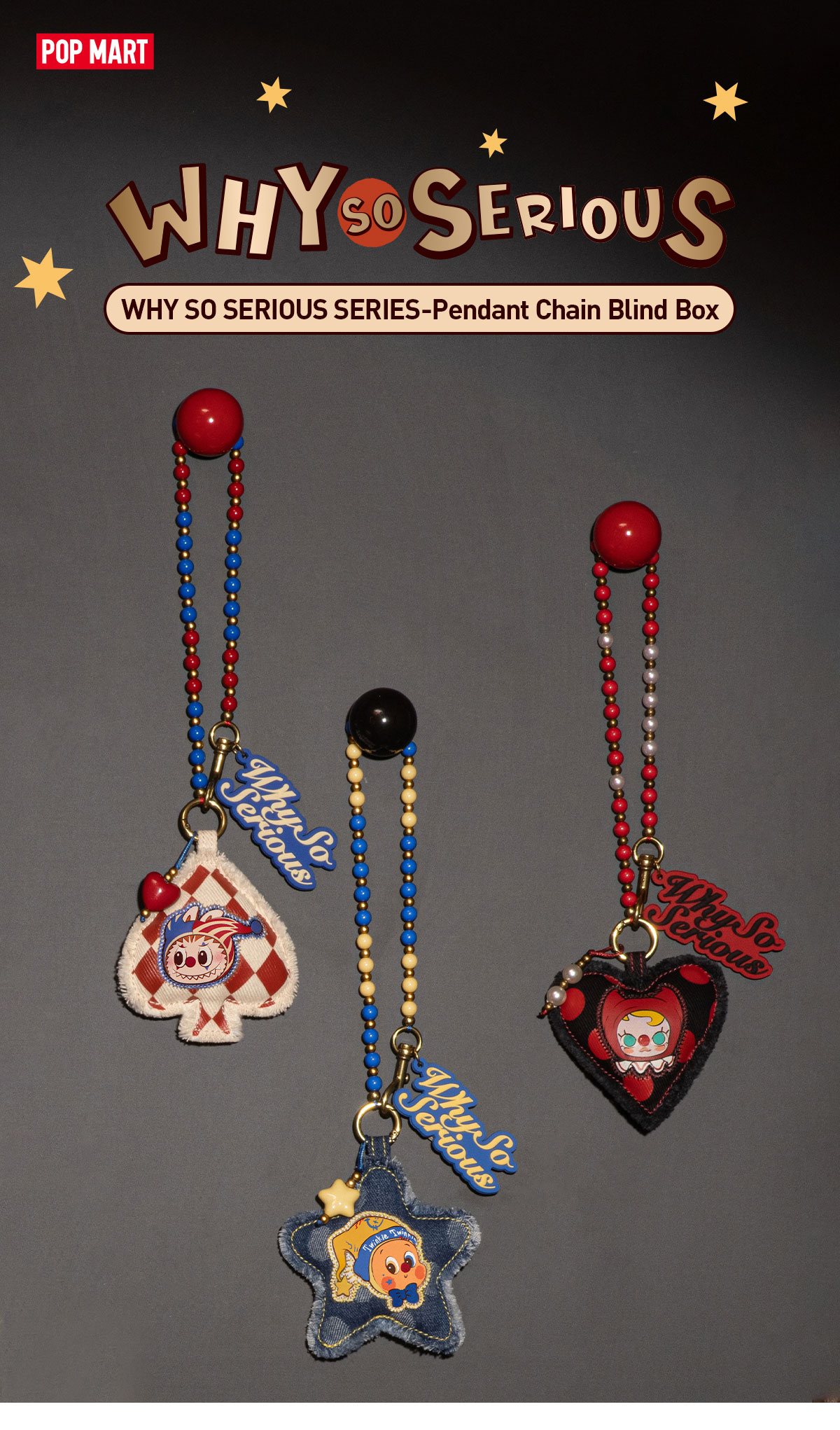 POP NOW:WHY SO SERIOUS SERIES-Pendant Chain Blind Box - POP MART