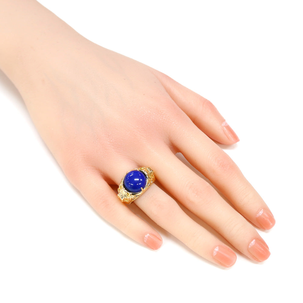 リング・指輪 13号 18金 K18イエローゴールド ラピスラズリ メンズ