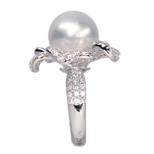 南洋白蝶真珠 12.3㎜/8.6㎜ ダイヤモンド 3.07ct ホワイトゴールド
