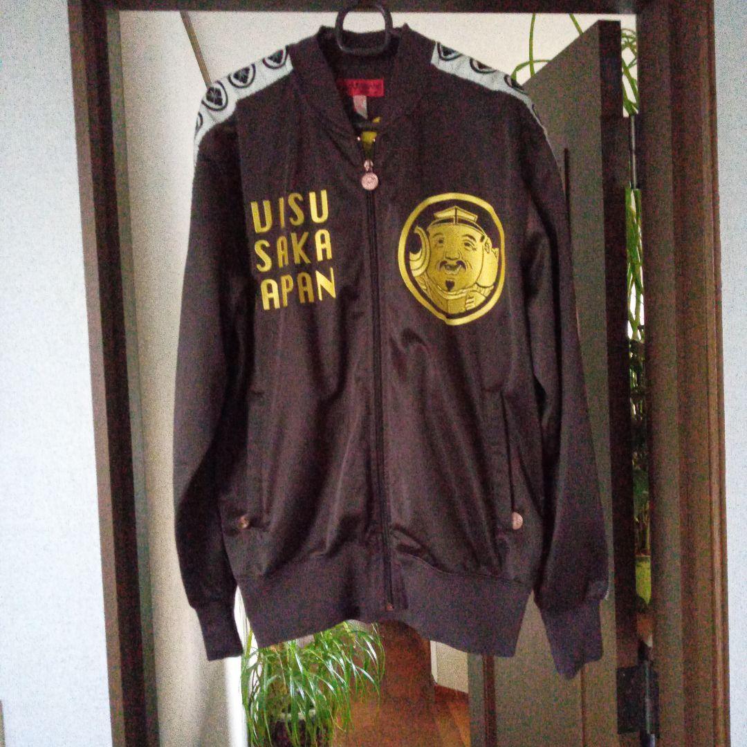 evisu/スカジャン/ジャージ/ブラウン•サイズ表記 42（LL) EVISUアーカイブ刺繍レギュラーフィットパッドスカジャン