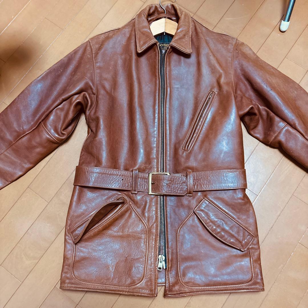 ヌ*ス様 ⭐︎Vanson Leathers ブラウン レザージャケット 36⭐ Vanson Special Custom Doulbe Riders Jacket Type 1 「グレインレザー