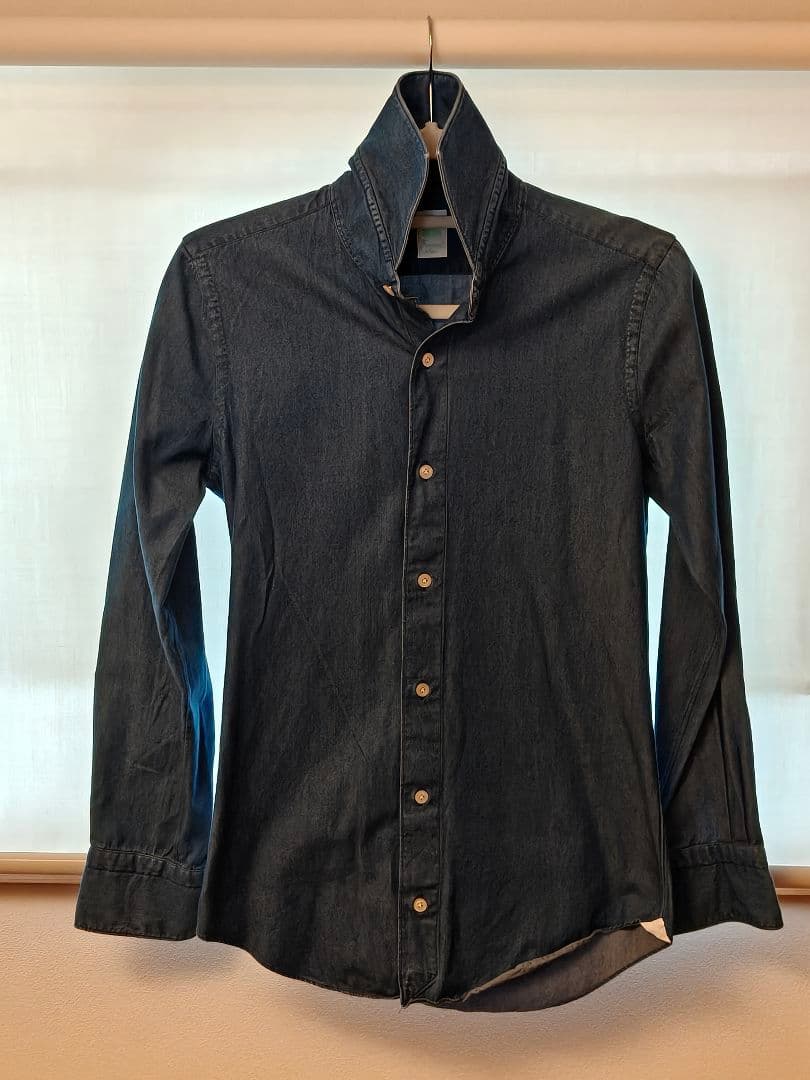 フィナモレ シャンブレーシャツ　サイズ36 XS-S相当 Finamore（フィナモレ） デニムシャツ シャンブレー カッタウェイ