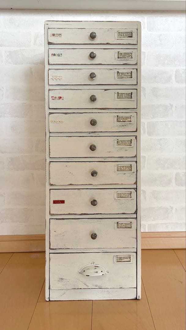 昭和レトロ ホワイト小引出し10段 640-1732wh.jpg