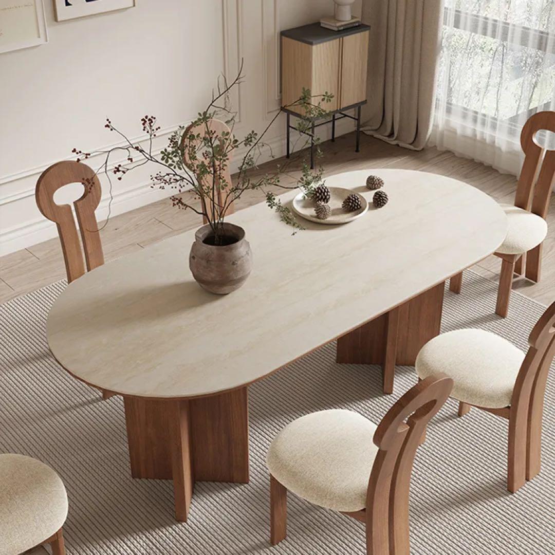 CAGUUU トラバーチンダイニングテーブル トラバーチンダイニングテーブル | 落ち着いた質感で上品な食空間へと