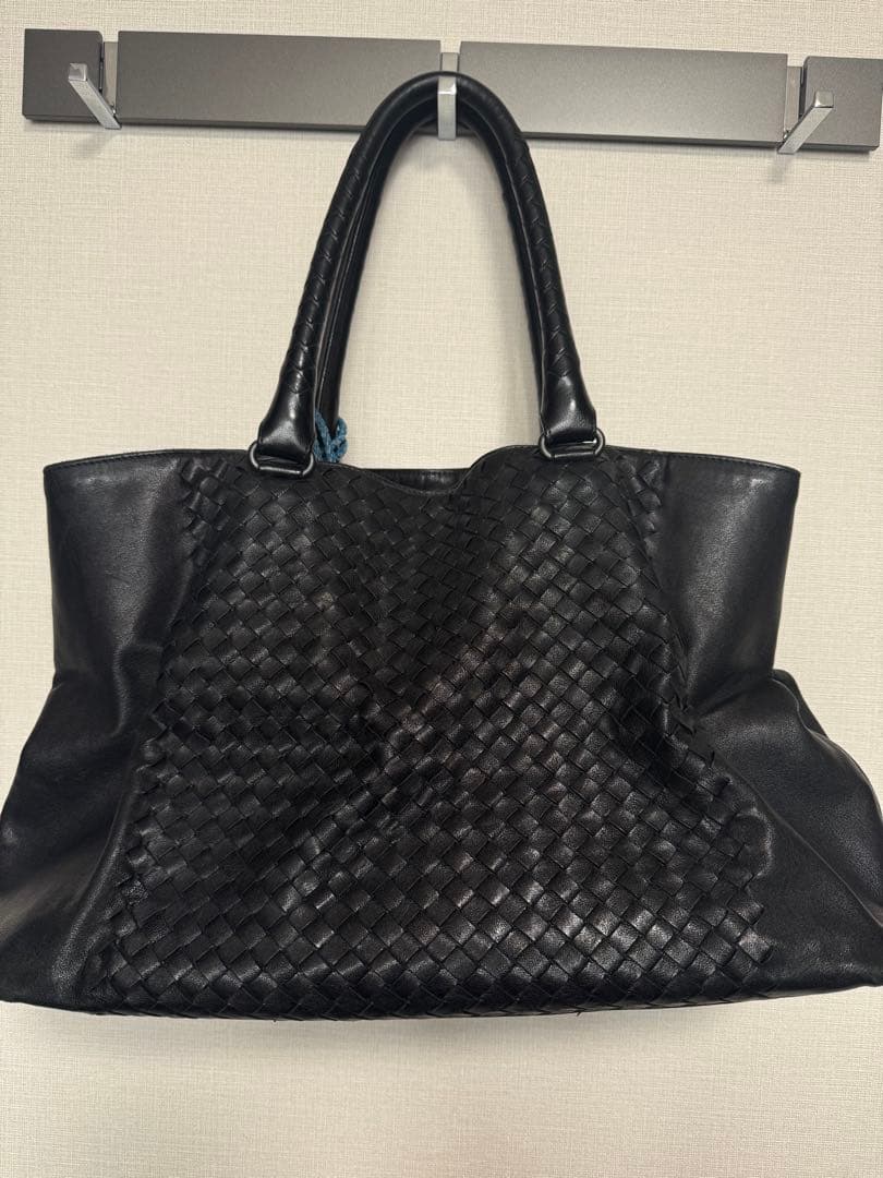 ボッテガヴェネタ　ブラック編み込みトートバッグ　正規品 BOTTEGAVENETA/ボッテガヴェネタ】 イントレチャート トートバッグ