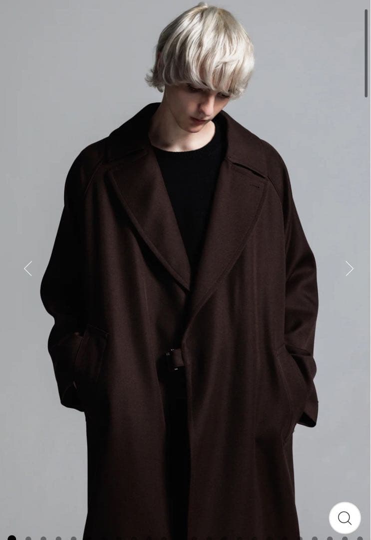 LITHIUM ブラウン 44 ウールギャバジンタイロッケンコート 追加生産分] WOOL GABARDINE TIELOCKEN COAT | ウールギャバジンタイ