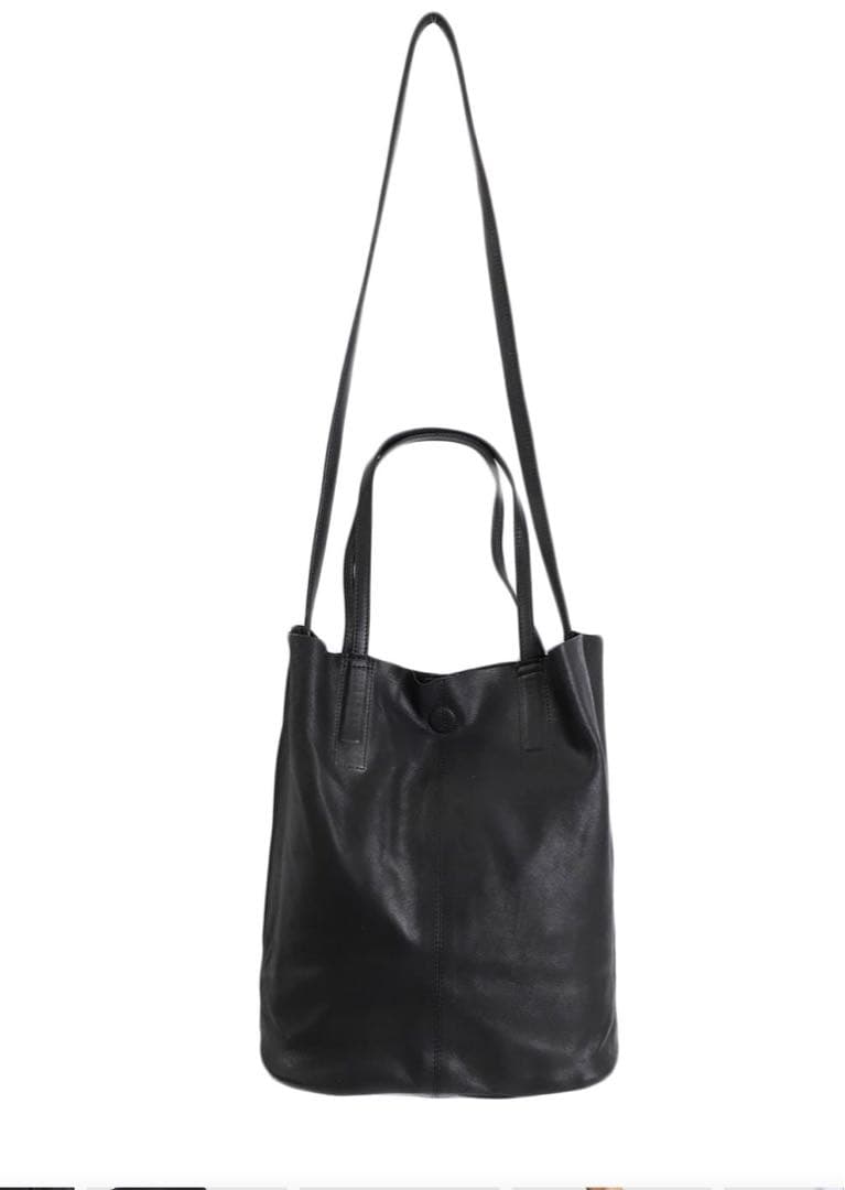 モルフェ 3way midium tote(ロング) レザー レディース メンズ 3Way Medium Tote (Long)(M-Long Black/ブラック): Morphee