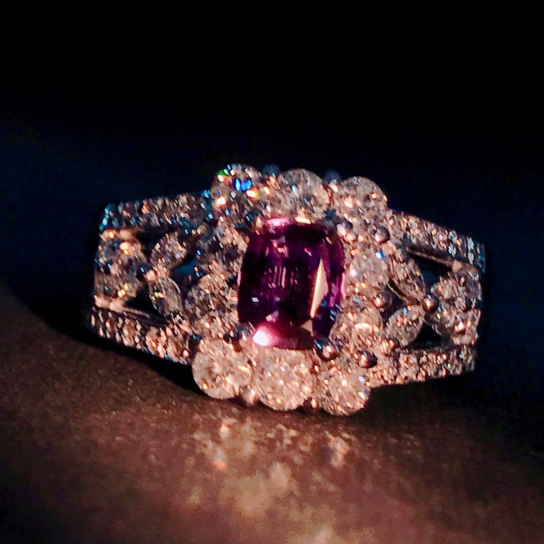 アレキサンドライト 0.60ct ダイヤモンド 1.00ct リング PT900