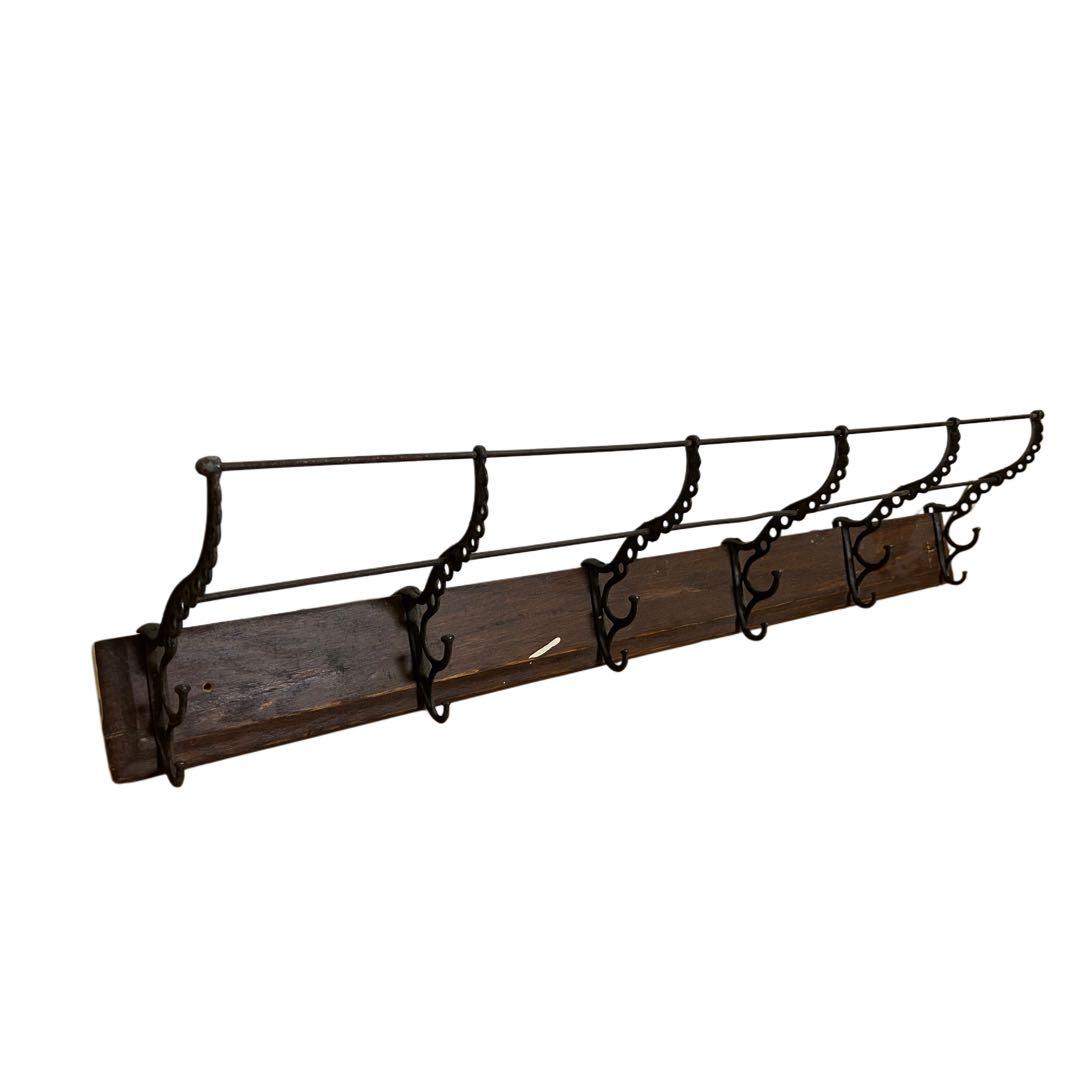 40s 50s ビンテージ アンティーク 6連 ウォールフック シャビー シャビーホワイト》ウォールフック シャビーシック 壁掛けフック