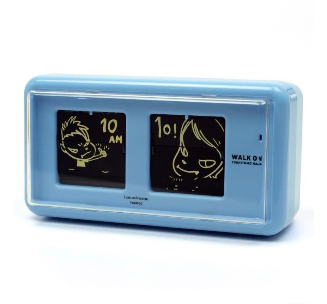 新品／未開封・保証付き】奈良美智 パタパタクロック WALK ON ブルー 自宅にいながら多数のドローイング作品を楽しめる「奈良美智 パタパタ