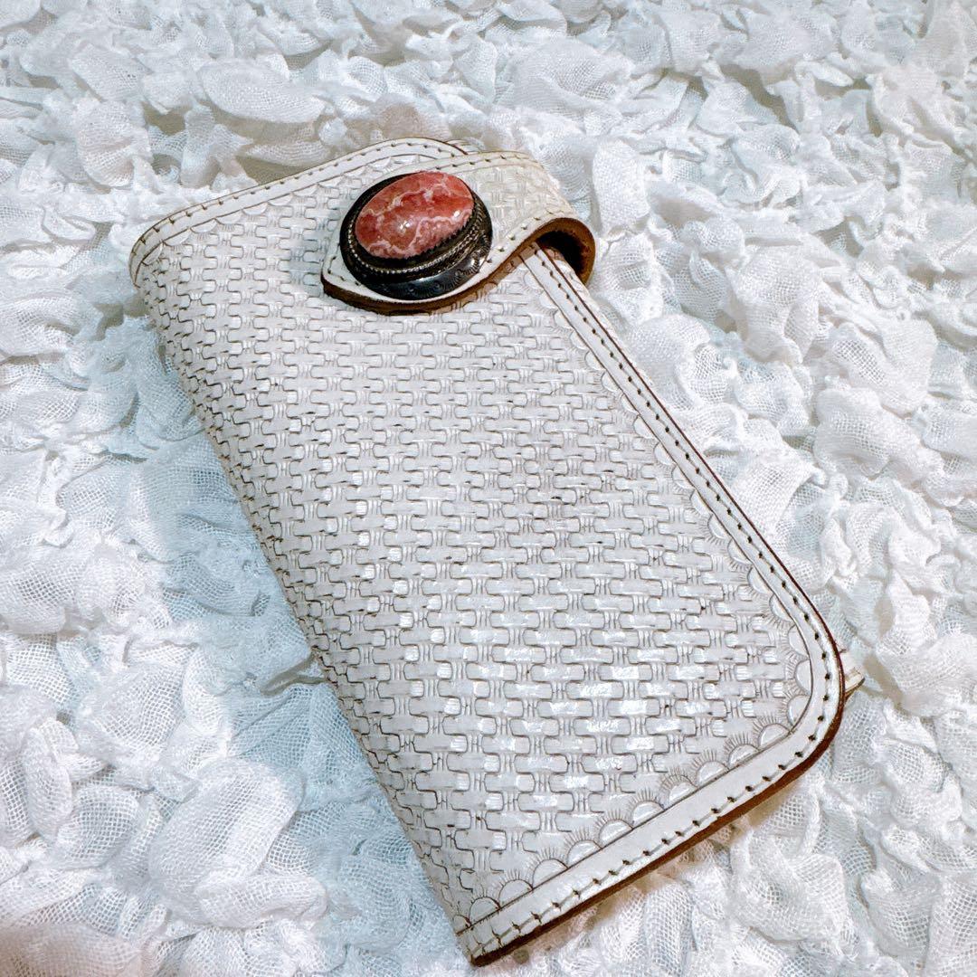 アルズニ　バイカーズウォレット　ライダースウォレット　長財布　特大コンチョ 二つ折り長財布 サドルレザー メンズ レディース 長 ロング 革 レザー