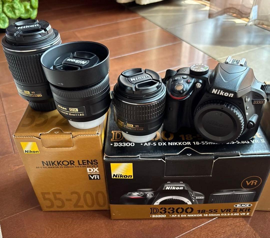 Nikon D3300 デジタル一眼レフカメラ レンズ3本セット ニコン Nikon D3300 レンズキット デジタル 一眼レフ カメラ 中古