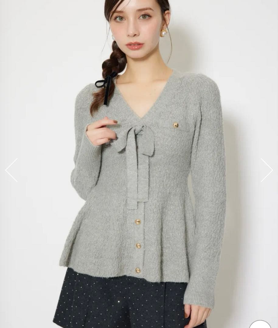 rienda 2WAYペプラムニットカーディガントップス rienda | 2WAYペプラムジャガードニットカーディガントップス (ニット